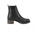 Rindleder-Stiefelette schwarz