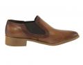 Rindnappaleder-Stiefelette cognac