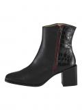 Rindnappaleder-Stiefelette schwarz