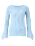 Rippenstrickpullover blau