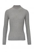 Rippenstrickpullover grau-melange