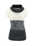 Rollkragenpullover ecru-grau