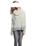 Rollkragenpullover grau-ecru