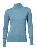 Rollkragenpullover mit Kaschmir blau