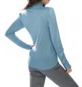 Rollkragenpullover mit Kaschmir blau