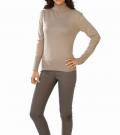 Rollkragenpullover mit Kaschmir taupe