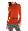 Rollkragenpullover orange