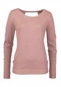 Rückendekolleté-Glitzerpullover rosé