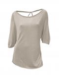 Rückendekolleté-Pullover taupe