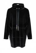 Samt-Longshirt-Kleid schwarz