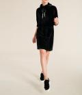 Samt-Longshirt-Kleid schwarz