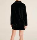 Samt-Longshirt-Kleid schwarz