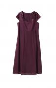 Satin-Chiffon-Abendkleid mit Pailletten aubergine