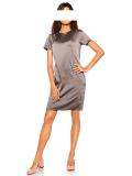 Satin-Jersey-Kleid taupe