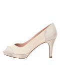 Satin-Pumps ecru