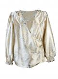 Satinbluse beige-bunt