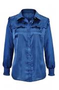 Satinbluse blau