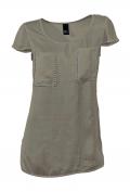 Satinbluse mit Nieten taupe