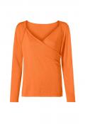 Seiden-Pullover mit Raffung orange