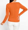 Seiden-Pullover mit Raffung orange