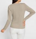 Seiden-Pullover mit Raffung sesam