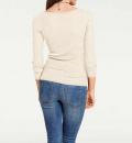 Seiden-Rippenstrickpullover creme