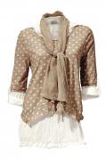 Shirt 3-Teilertaupe-creme