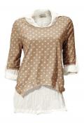 Shirt 3-Teilertaupe-creme