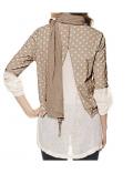 Shirt 3-Teilertaupe-creme