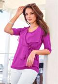 Shirt mit Chiffon fuchsia Gr. 44