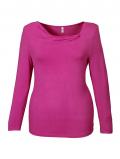 Shirt mit Drapierung fuchsia