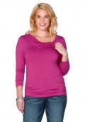 Shirt mit Drapierung fuchsia