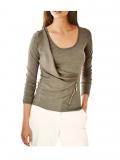 Shirt mit Drapierung taupe