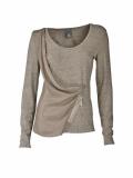 Shirt mit Drapierung taupe