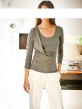 Shirt mit Drapierung taupe