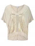 Shirt mit Nieten beige-gold