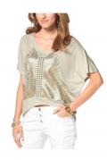 Shirt mit Nieten beige-gold