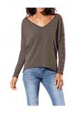 Shirt mit Pailletten taupe