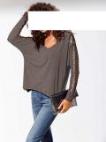 Shirt mit Pailletten taupe