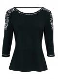 Shirt mit Strass schwarz