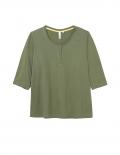 Shirt mit Streifen und Knopfleiste khaki