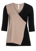 Shirt schwarz-taupe