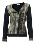 Shirtjacke khaki-schwarz