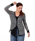 Shirtjacke mit Chiffon graumelange