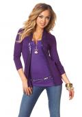 Shirtjacke mit Pailletten lila