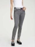 Slim-Fit-Jeans mit Perlen grau