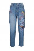 Slim-Fit-Jeans mit Stickerei blau