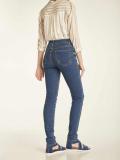 Slim-Fit-Jeans mit Stickerei blau-used