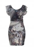 Snakeprint-Kleid grau-bunt