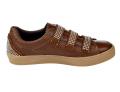 Sneaker mit Strasssteinen cognac